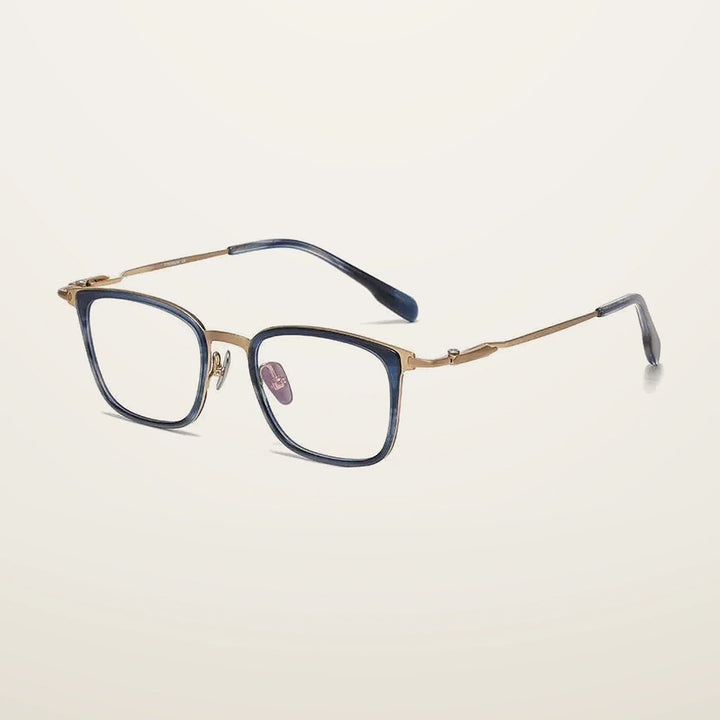 Gatenac Unisex Full Rim Big Square Titanium Acetate Photochromic Reading Glasses 280057 - C4 Photochromic