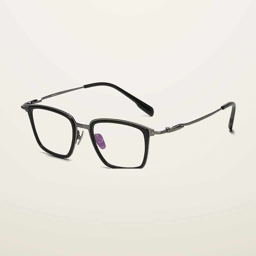 Gatenac Unisex Full Rim Big Square Titanium Acetate Photochromic Reading Glasses 570055 - C1 Photochromic