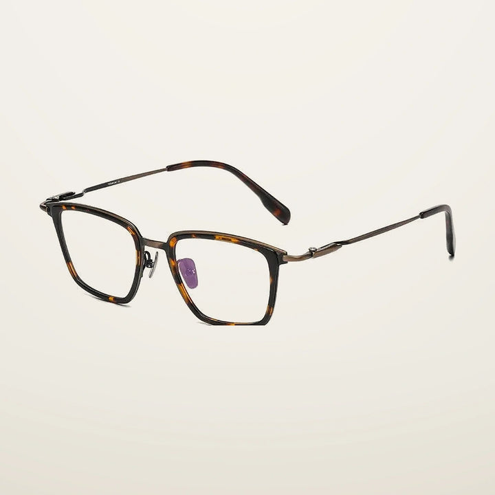 Gatenac Unisex Full Rim Big Square Titanium Acetate Photochromic Reading Glasses 570055 - C2 Photochromic