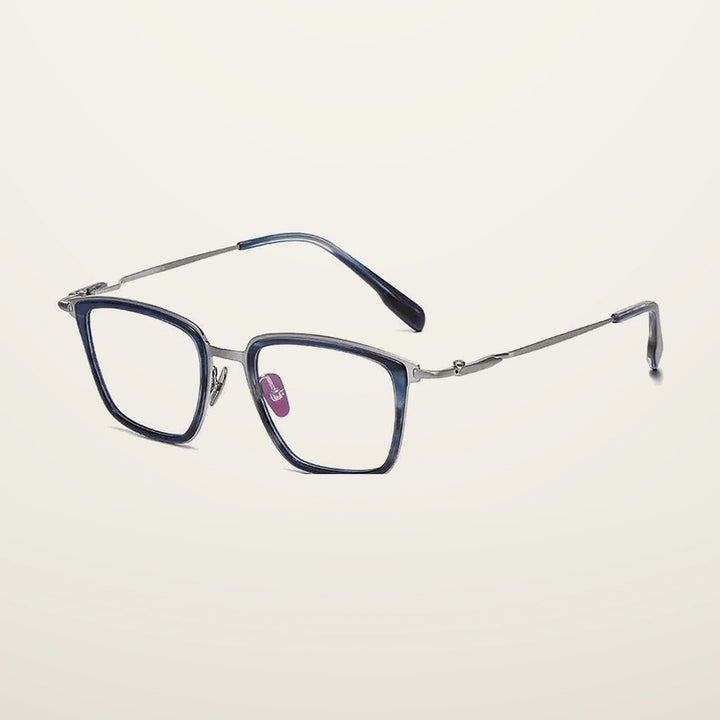 Gatenac Unisex Full Rim Big Square Titanium Acetate Photochromic Reading Glasses 570055 - C3 Photochromic