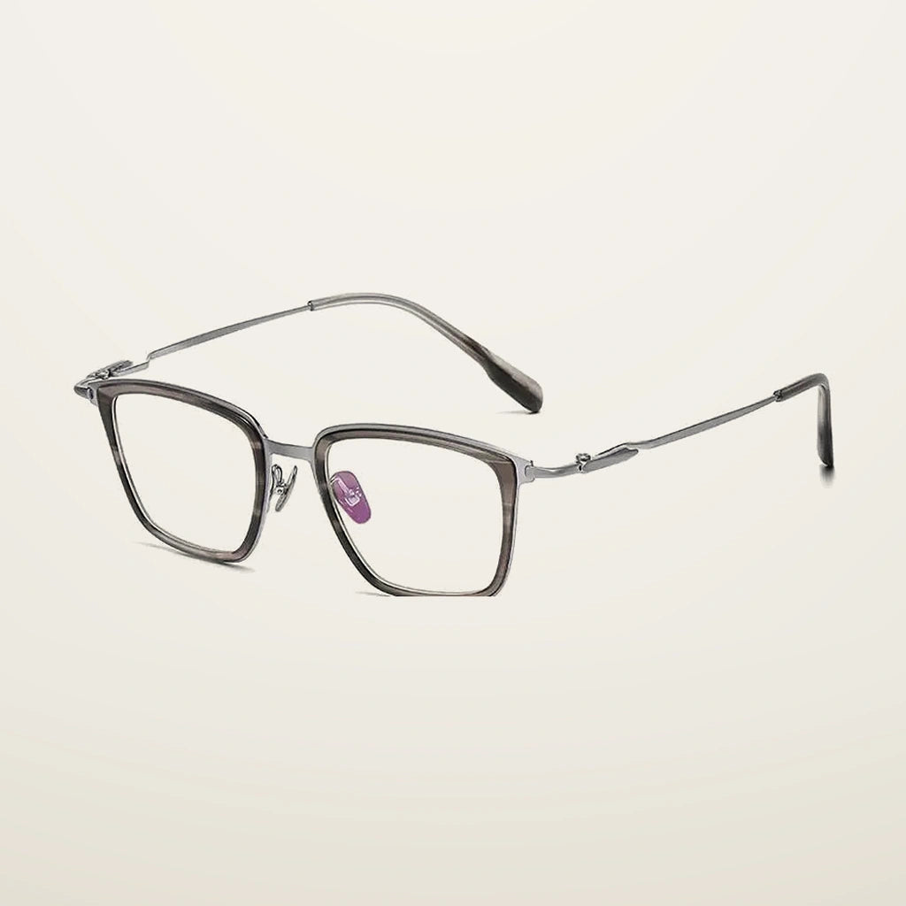 Gatenac Unisex Full Rim Big Square Titanium Acetate Photochromic Reading Glasses 570055 - C4 Photochromic