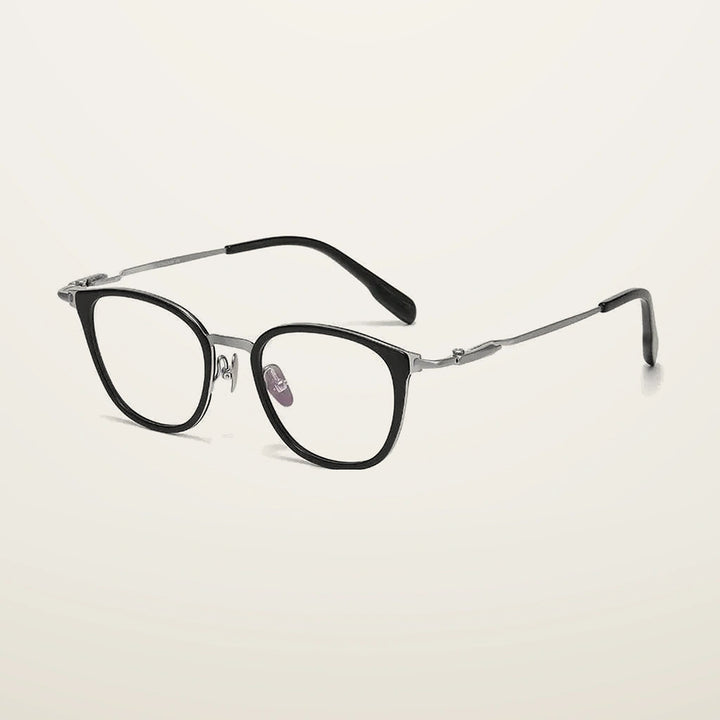 Gatenac Unisex Full Rim Big Square Titanium Photochromic Reading Glasses 840059 - C1 Photochromic