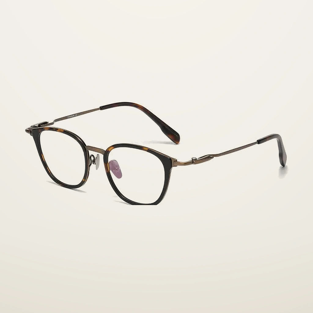 Gatenac Unisex Full Rim Big Square Titanium Photochromic Reading Glasses 840059 - C2 Photochromic
