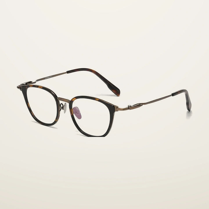 Gatenac Unisex Full Rim Big Square Titanium Photochromic Reading Glasses 840059 - C2 Photochromic