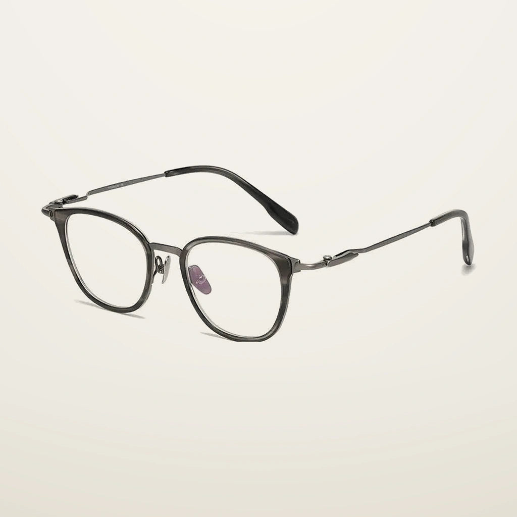 Gatenac Unisex Full Rim Big Square Titanium Photochromic Reading Glasses 840059 - C3 Photochromic