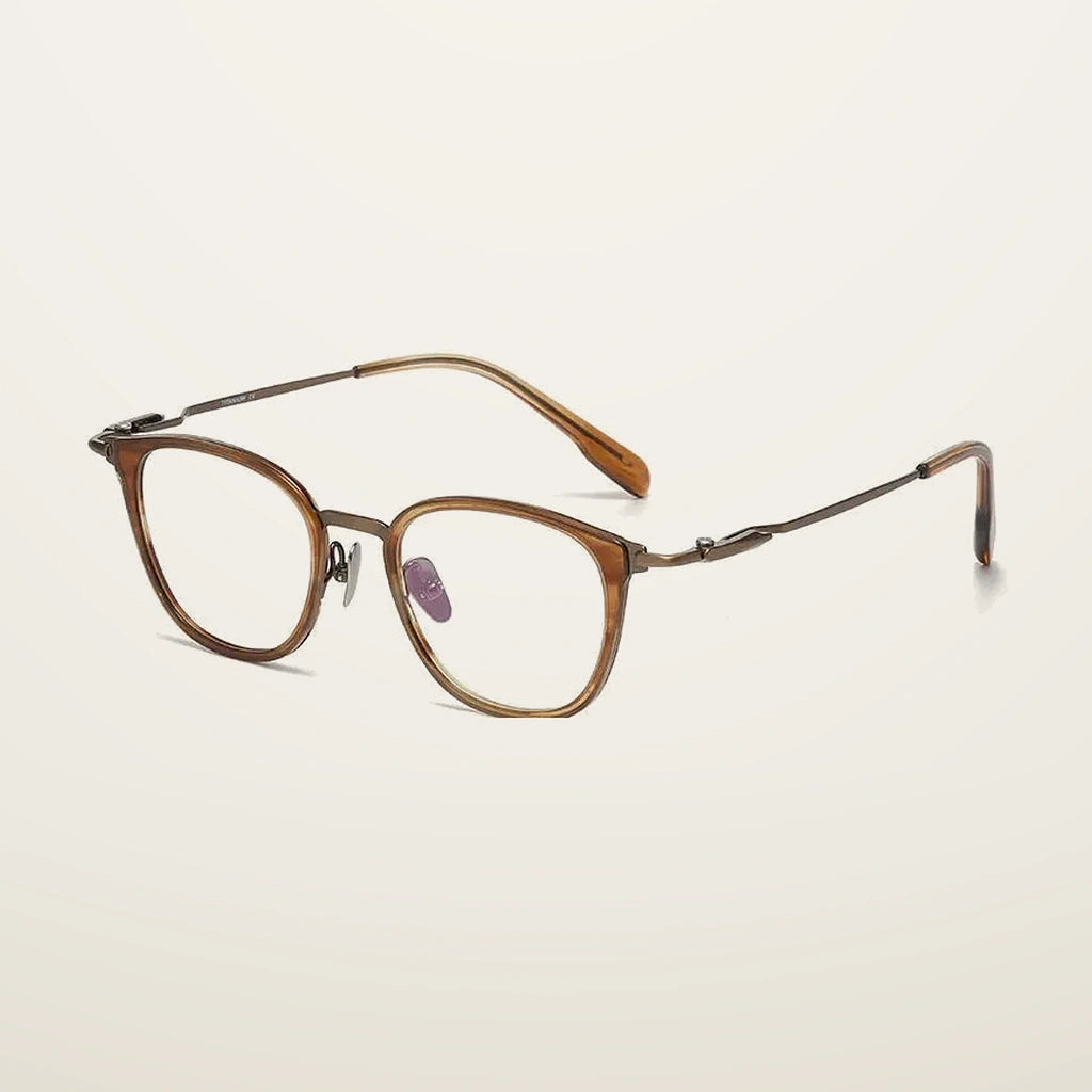 Gatenac Unisex Full Rim Big Square Titanium Photochromic Reading Glasses 840059 - C4 Photochromic