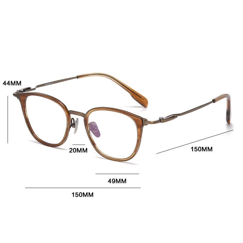 Gatenac Unisex Full Rim Big Square Titanium Photochromic Reading Glasses 840059 - Size Chart