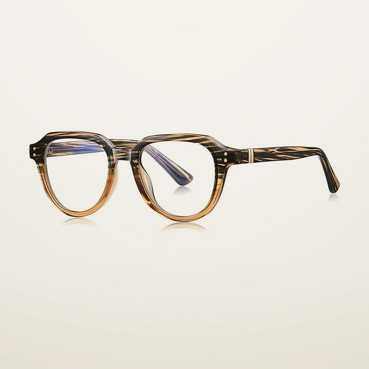 Gatenac Unisex Full Rim Flat Top Oval Tr 90 Titanium Reading Glasses G2226 - C5