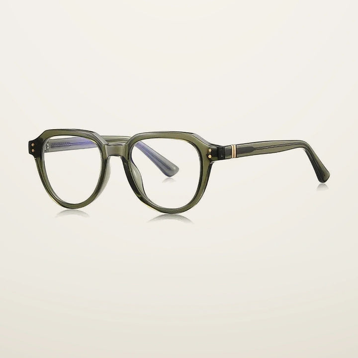 Gatenac Unisex Full Rim Flat Top Oval Tr 90 Titanium Reading Glasses G2226 - C6