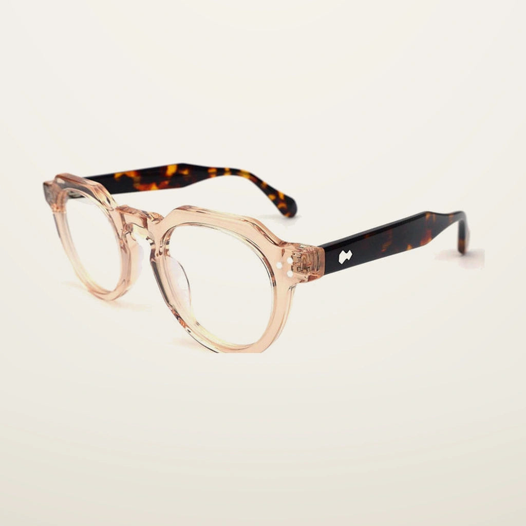 Gatenac Unisex Full Rim Flat Top Round Acetate Reading Glasses Gx62207 - C3