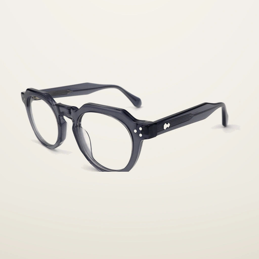 Gatenac Unisex Full Rim Flat Top Round Acetate Reading Glasses Gx62207 - C4