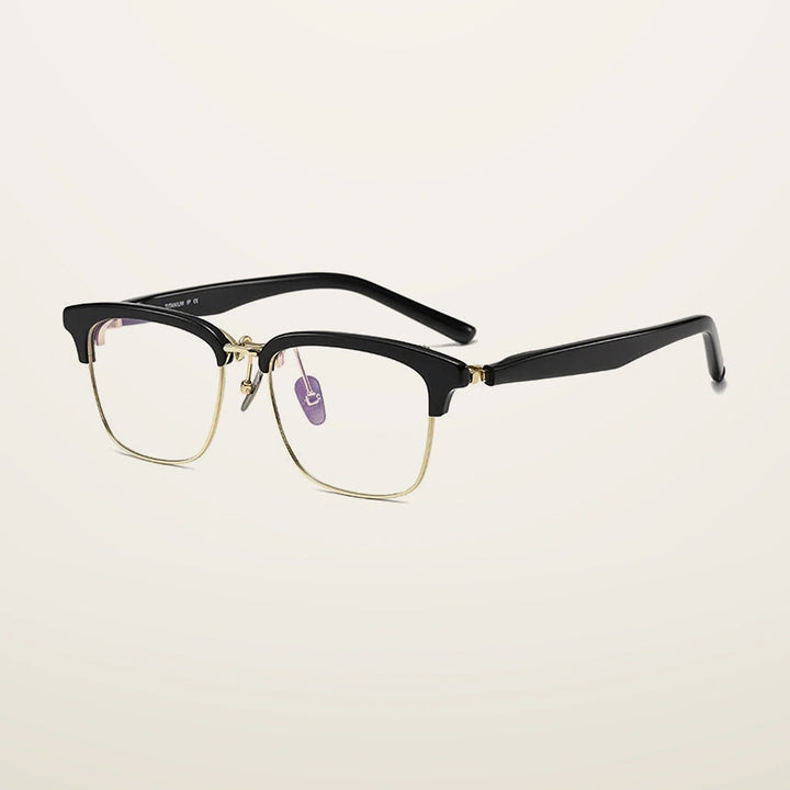 Gatenac Unisex Full Rim Flip Up Square Acetate Titanium Photochromic Reading Glasses 62796 - C1 Photochromic