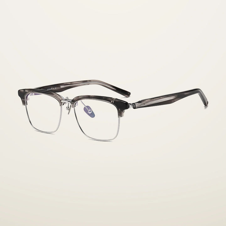 Gatenac Unisex Full Rim Flip Up Square Acetate Titanium Photochromic Reading Glasses 62796 - C2 Photochromic