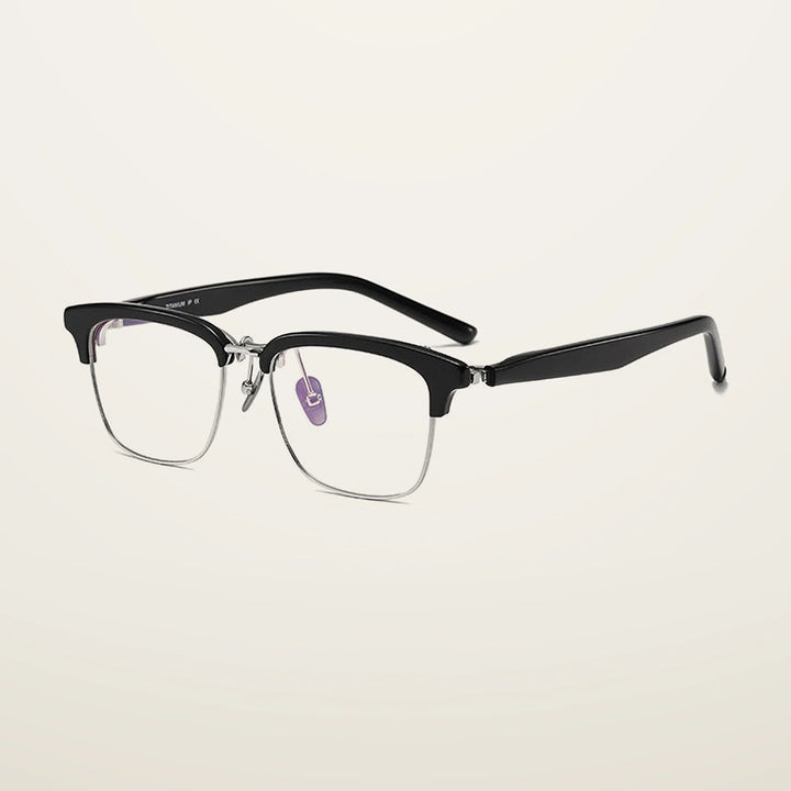 Gatenac Unisex Full Rim Flip Up Square Acetate Titanium Photochromic Reading Glasses 62796 - C5 Photochromic