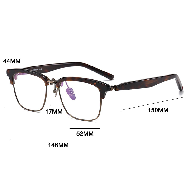 Gatenac Unisex Full Rim Flip Up Square Acetate Titanium Photochromic Reading Glasses 62796 - Size Chart
