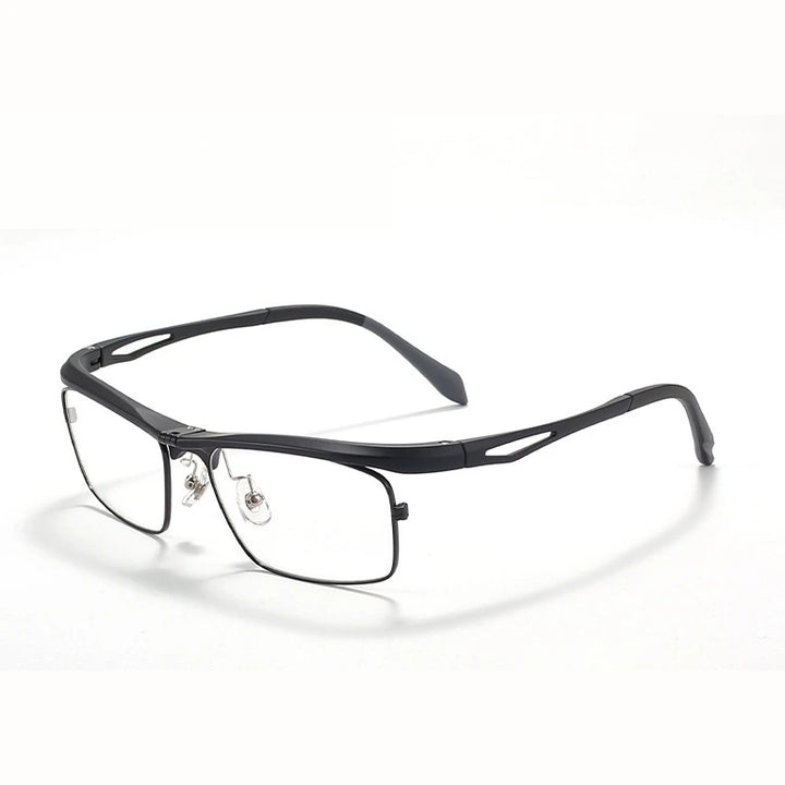 Gatenac Unisex Full Rim Flip Up Square Photochromic Alloy Reading Glasses 679001 - C4 / -300
