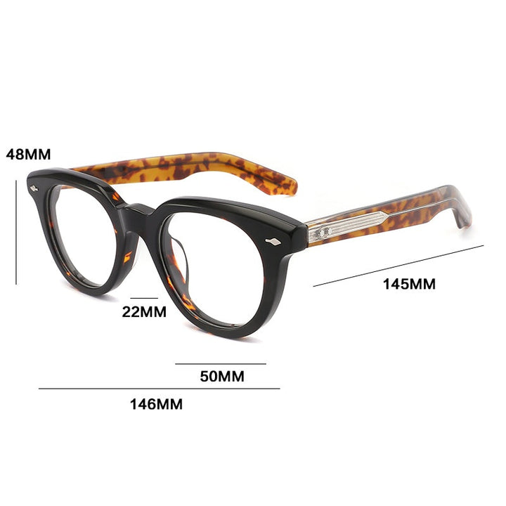 Gatenac Unisex Full Rim Oval Square Acetate Reading Glasses Gxyj91123 - Size Chart