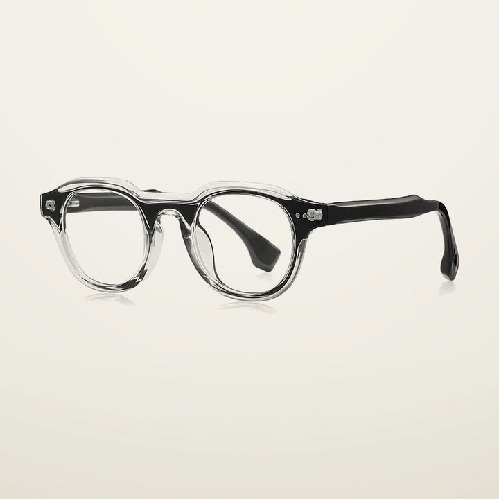 Gatenac Unisex Full Rim Oval Square Tr 90 Titanium Eyeglasses  776088 - C1