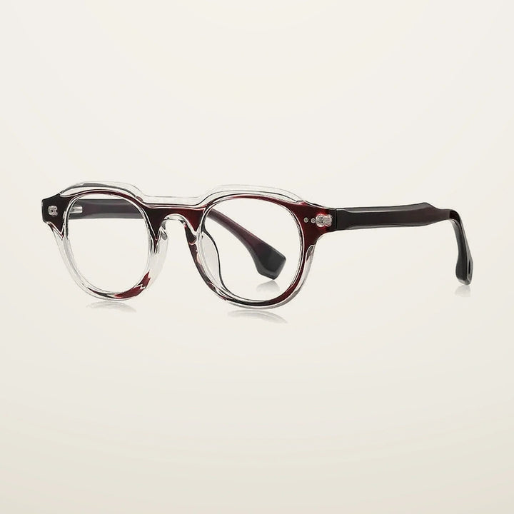 Gatenac Unisex Full Rim Oval Square Tr 90 Titanium Eyeglasses  776088 - C4