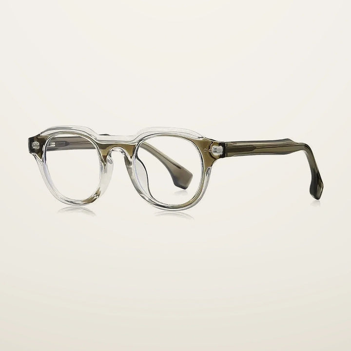 Gatenac Unisex Full Rim Oval Square Tr 90 Titanium Eyeglasses  776088 - C6