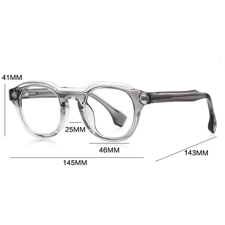 Gatenac Unisex Full Rim Oval Square Tr 90 Titanium Eyeglasses  776088 - Size Chart
