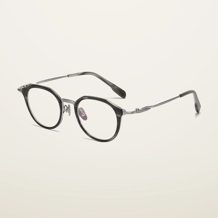 Gatenac Unisex Full Rim Oval Titanium Acetate Photochromic Reading Glasses 860058 - C3 Photochromic