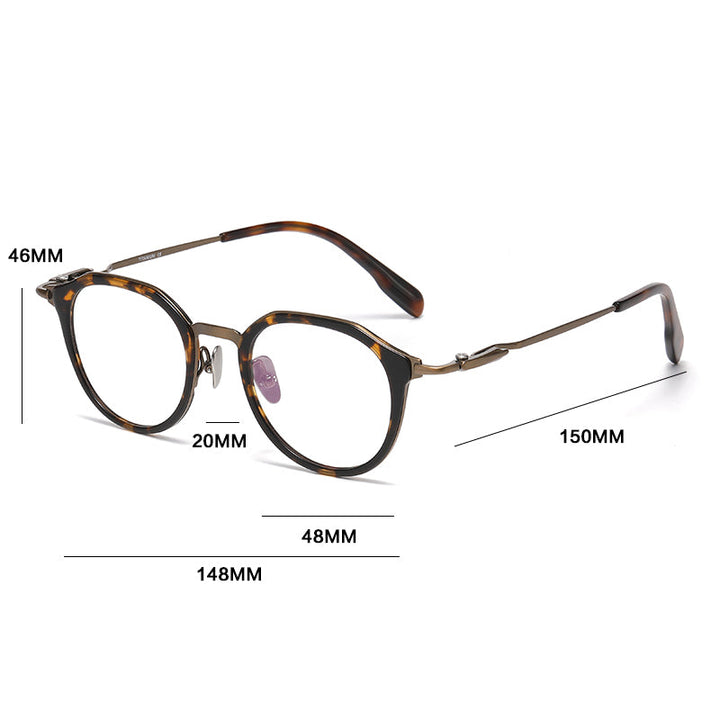 Gatenac Unisex Full Rim Oval Titanium Acetate Photochromic Reading Glasses 860058 - Size Chart