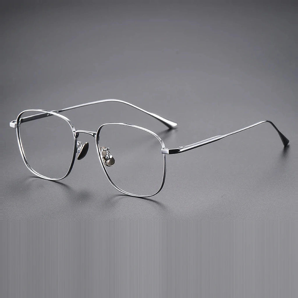 Gatenac Unisex Full Rim Polygon Titanium Photochromic Reading Glasses 531845 - C3