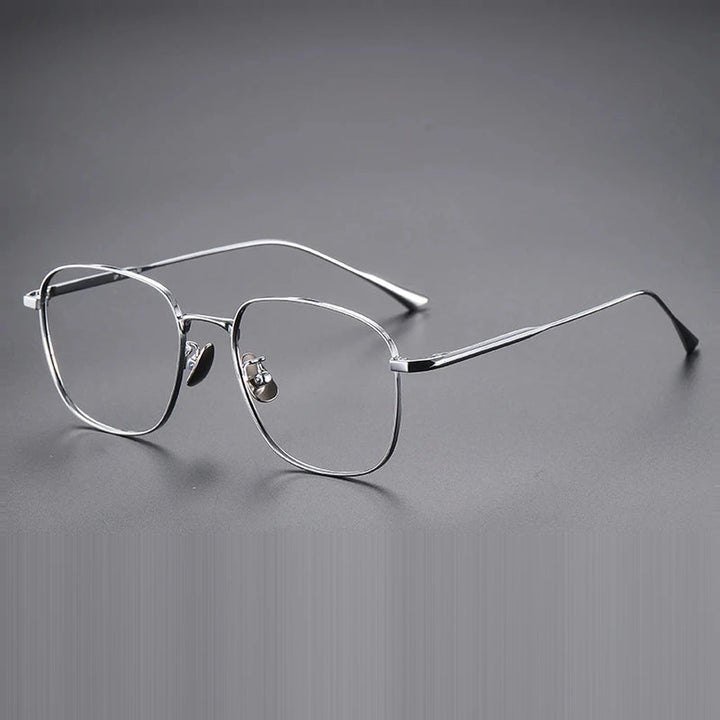 Gatenac Unisex Full Rim Polygon Titanium Photochromic Reading Glasses 531845 - C3 Photochromic