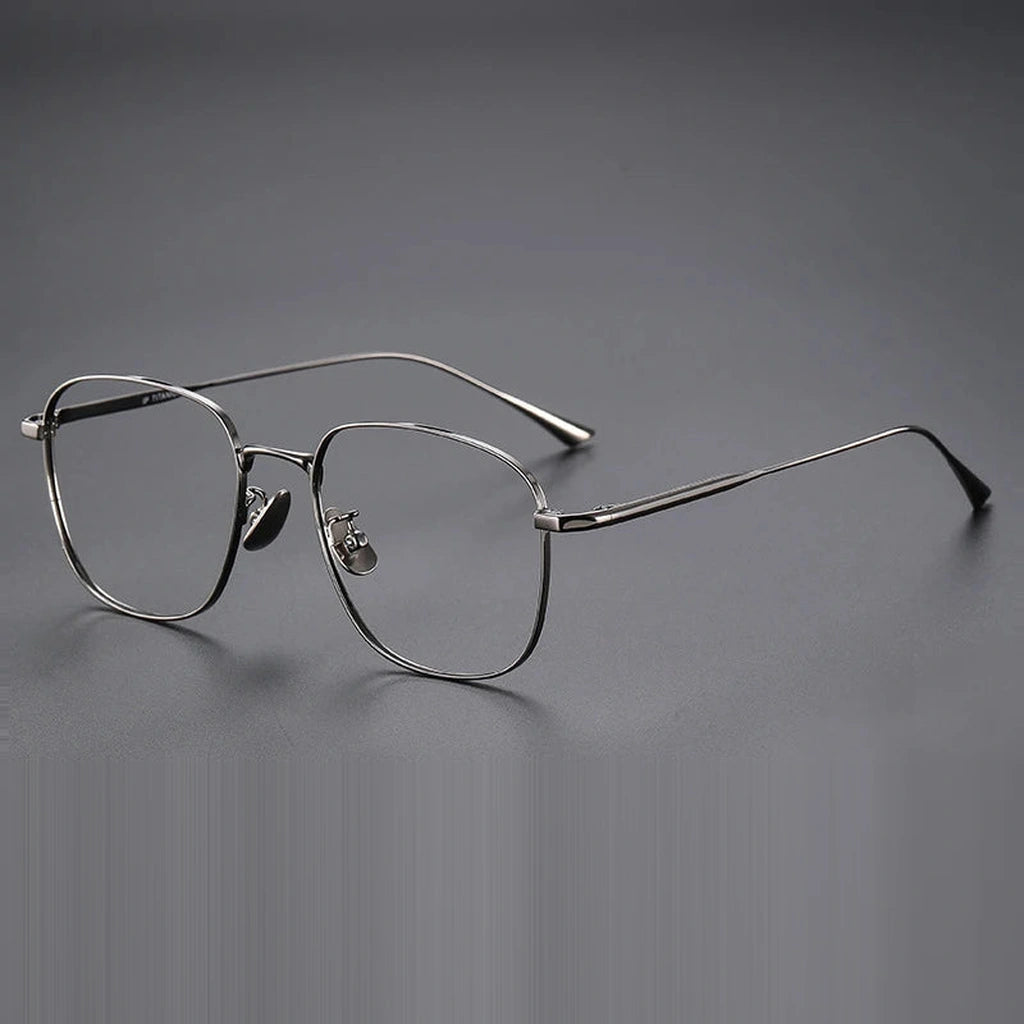 Gatenac Unisex Full Rim Polygon Titanium Photochromic Reading Glasses 531845 - C4 Photochromic