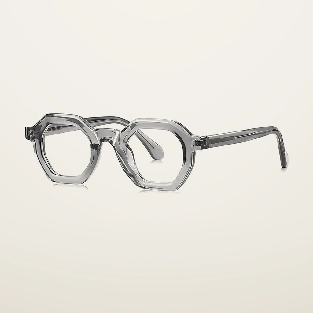 Gatenac Unisex Full Rim Polygon Tr 90 Titanium Reading Glasses Gxy2050 - C2