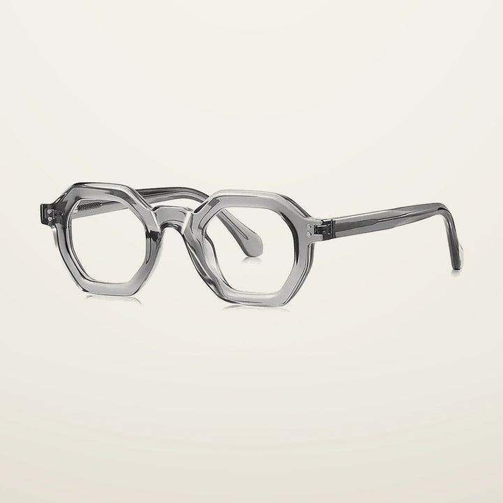 Gatenac Unisex Full Rim Polygon Tr 90 Titanium Reading Glasses Gxy2050 - C2