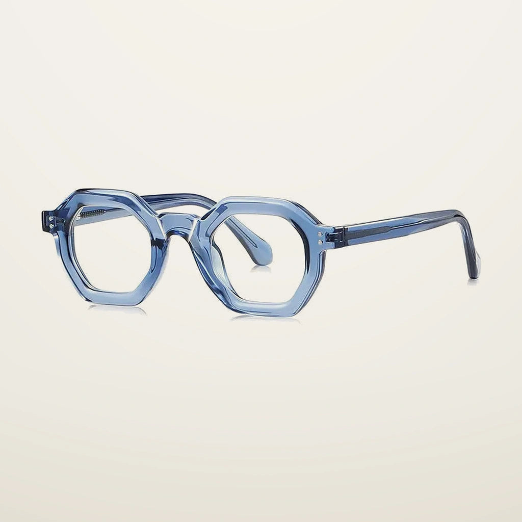Gatenac Unisex Full Rim Polygon Tr 90 Titanium Reading Glasses Gxy2050 - C4