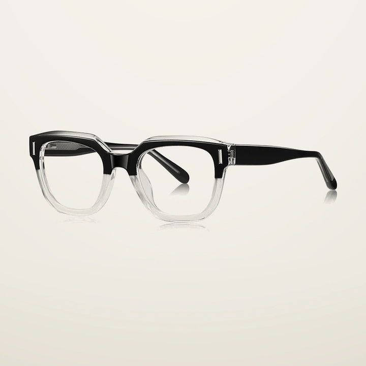 Gatenac Unisex Full Rim Polygon Tr90 Titanium Reading Glasses Gxyj9009 - C4