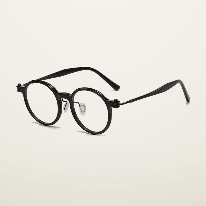 Gatenac Unisex Full Rim Round Acetate Photochromic Reading Glasses 75886 - C1 Photochromic