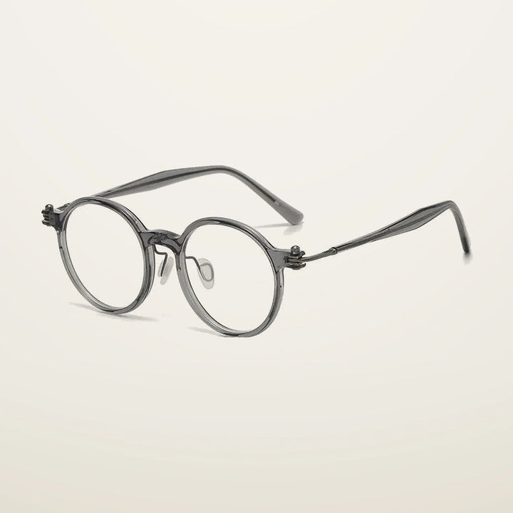 Gatenac Unisex Full Rim Round Acetate Photochromic Reading Glasses 75886 - C3 Photochromic