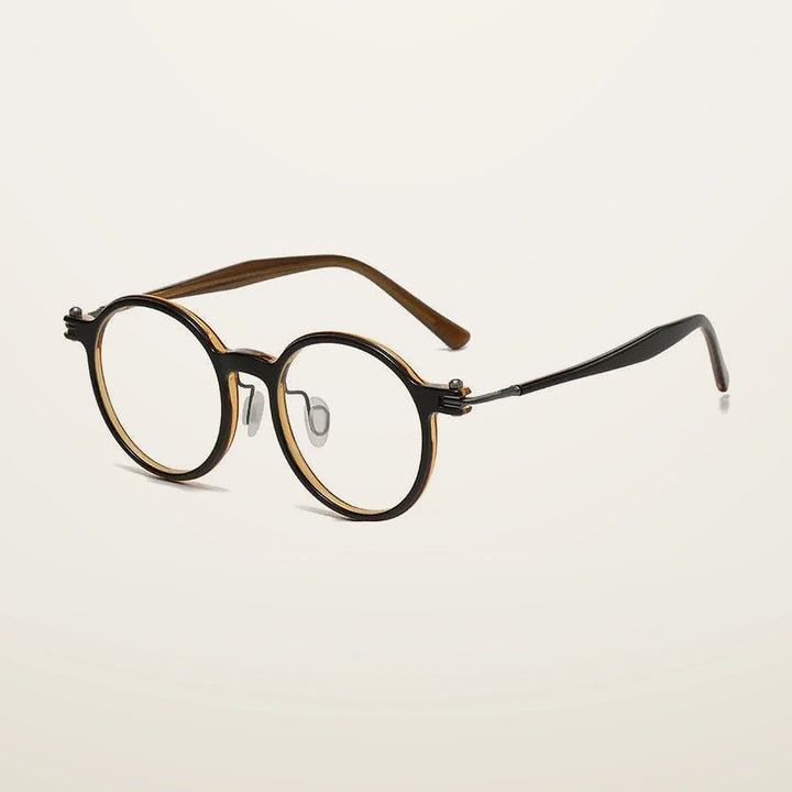 Gatenac Unisex Full Rim Round Acetate Photochromic Reading Glasses 75886 - C4 Photochromic
