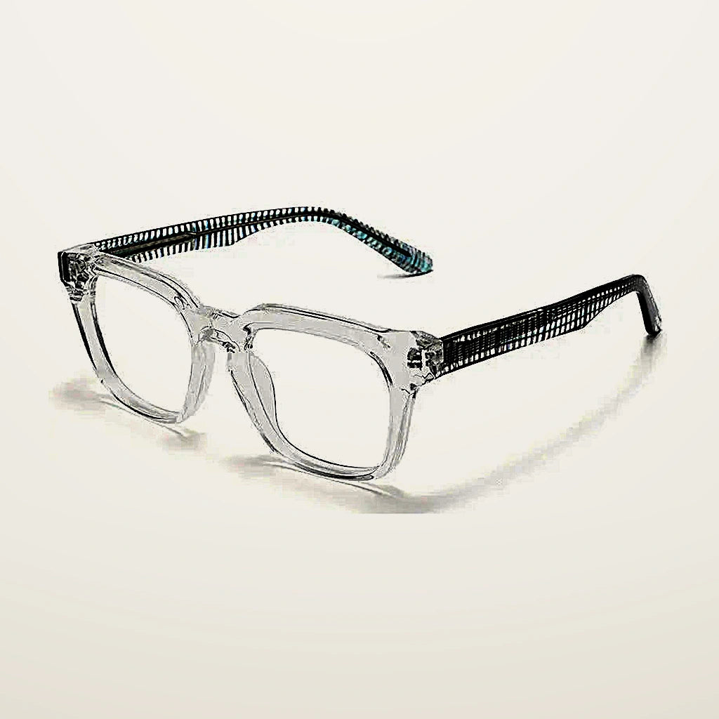 Gatenac Unisex Full Rim Square Acetate Reading Glasses G91807 - C4 Photochromic
