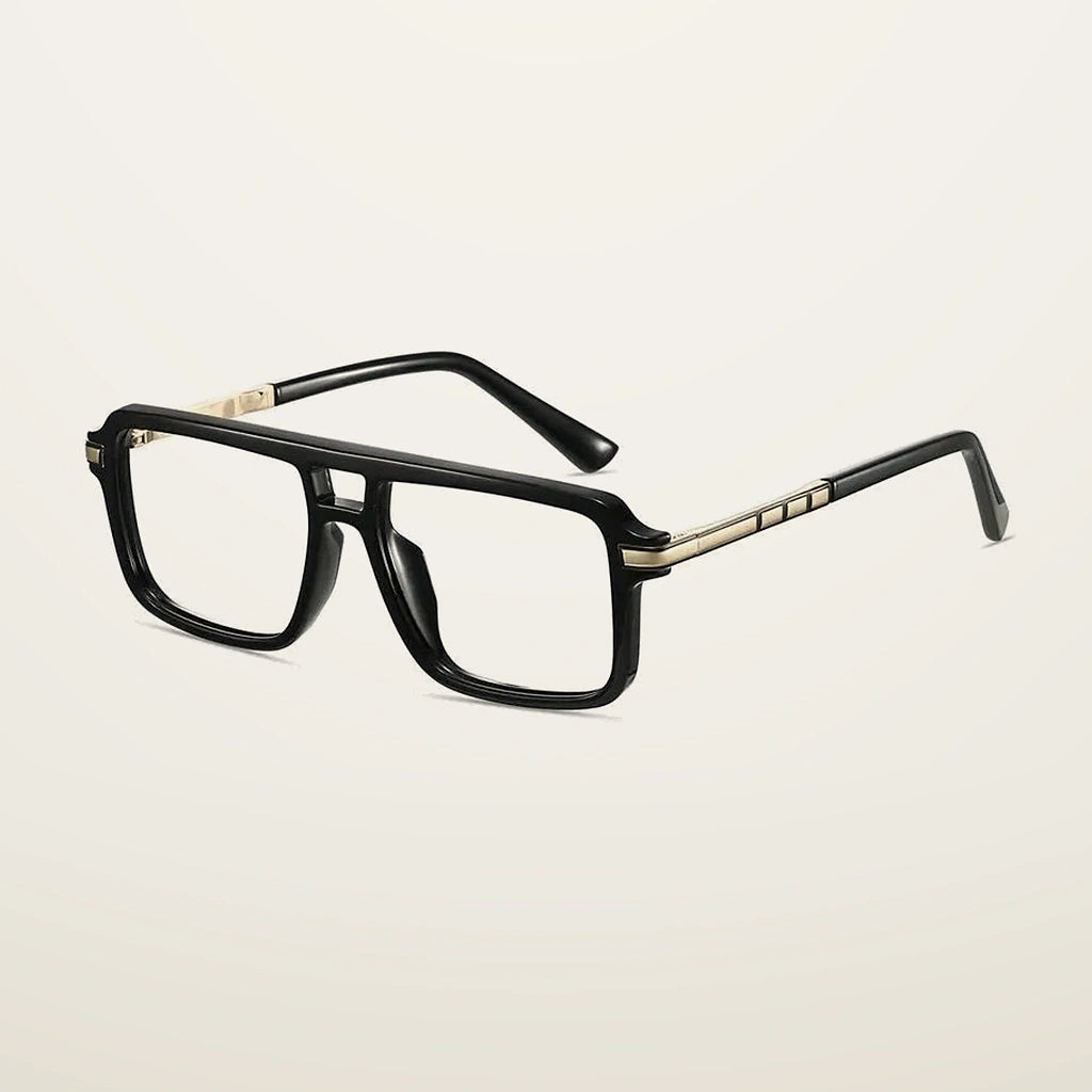 Gatenac Unisex Full Rim Square Double Bridge Tr 90 Titanium Reading Glasses G84004 - C1