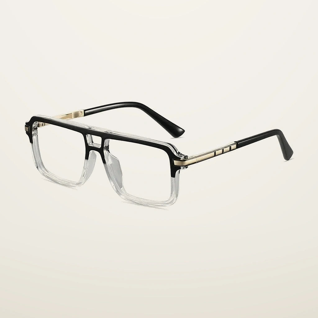 Gatenac Unisex Full Rim Square Double Bridge Tr 90 Titanium Reading Glasses G84004 - C4