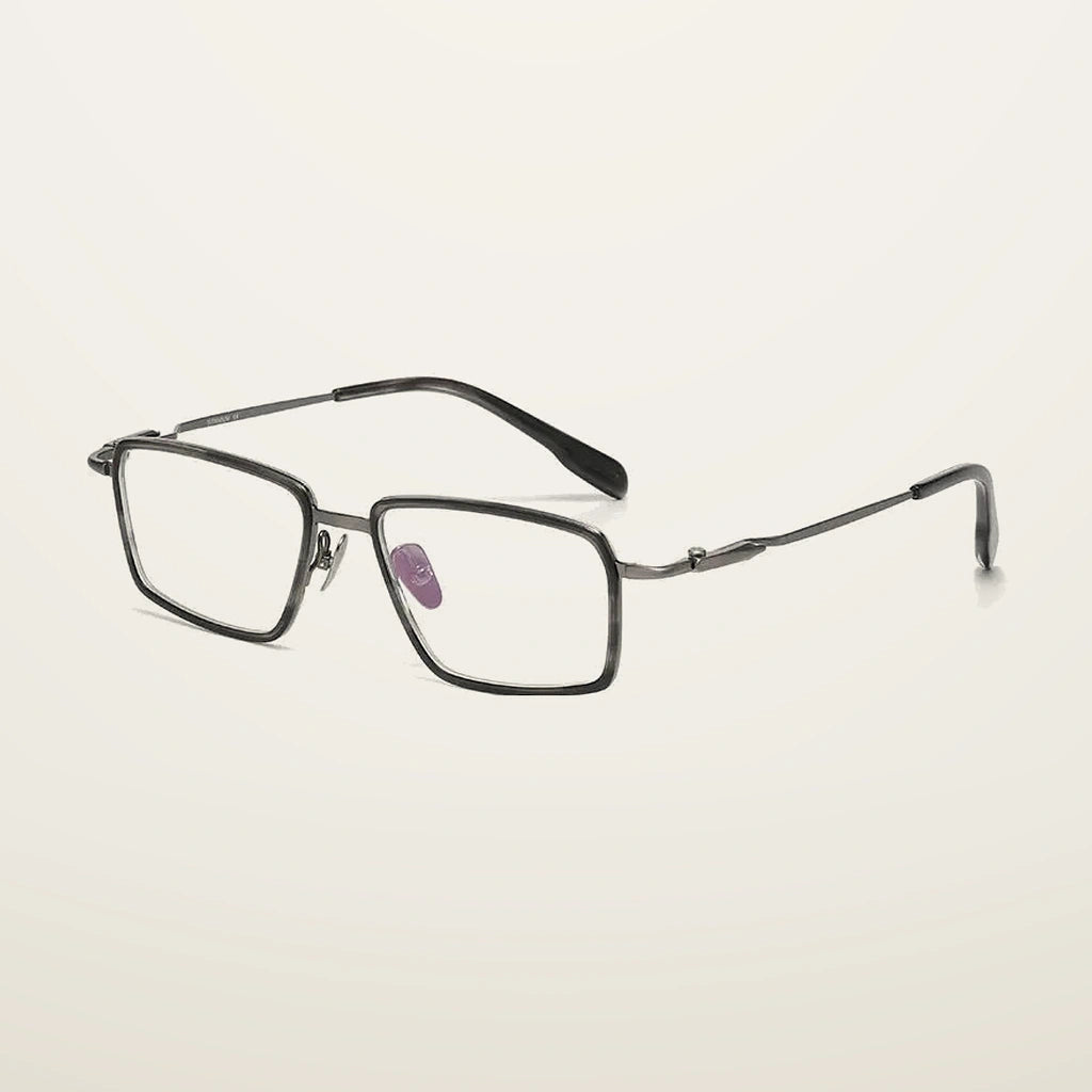 Gatenac Unisex Full Rim Square Titanium Acetate Photochromic Reading Glasses 840061 - C2 Photochromic
