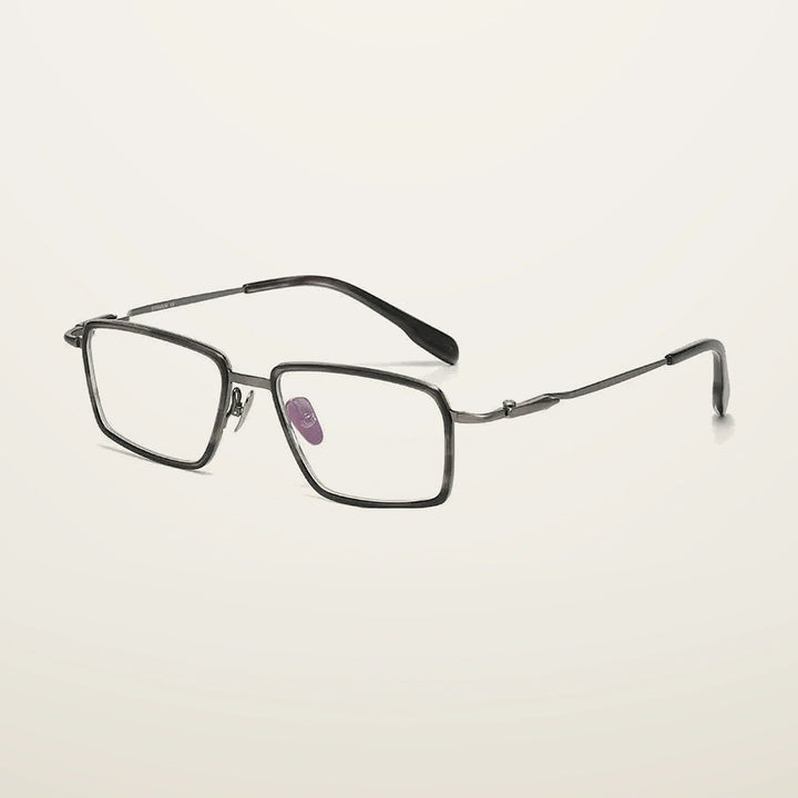 Gatenac Unisex Full Rim Square Titanium Acetate Photochromic Reading Glasses 840061 - C2 Photochromic