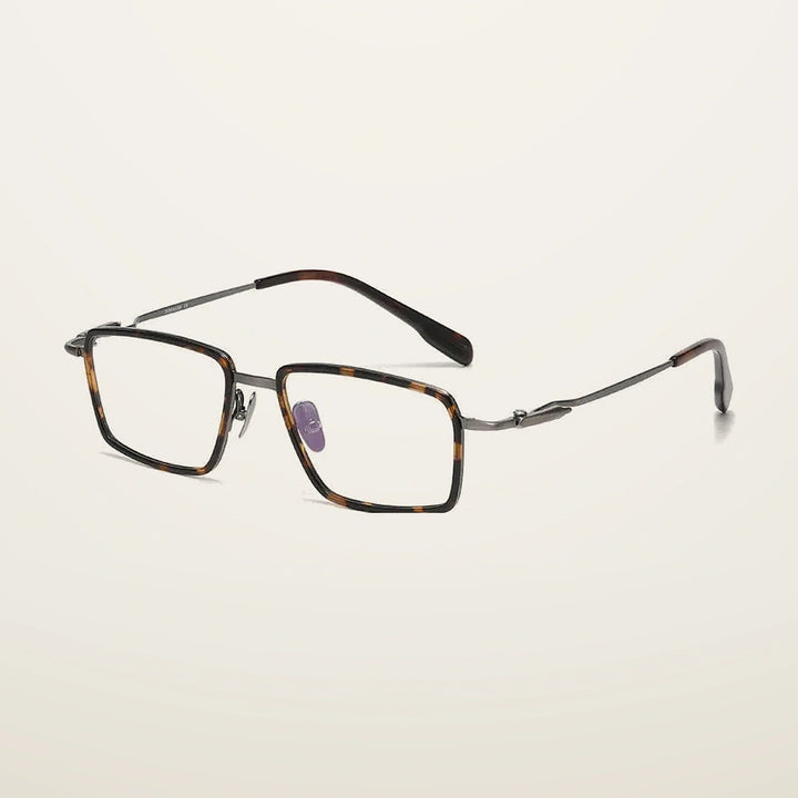 Gatenac Unisex Full Rim Square Titanium Acetate Photochromic Reading Glasses 840061 - C3 Photochromic