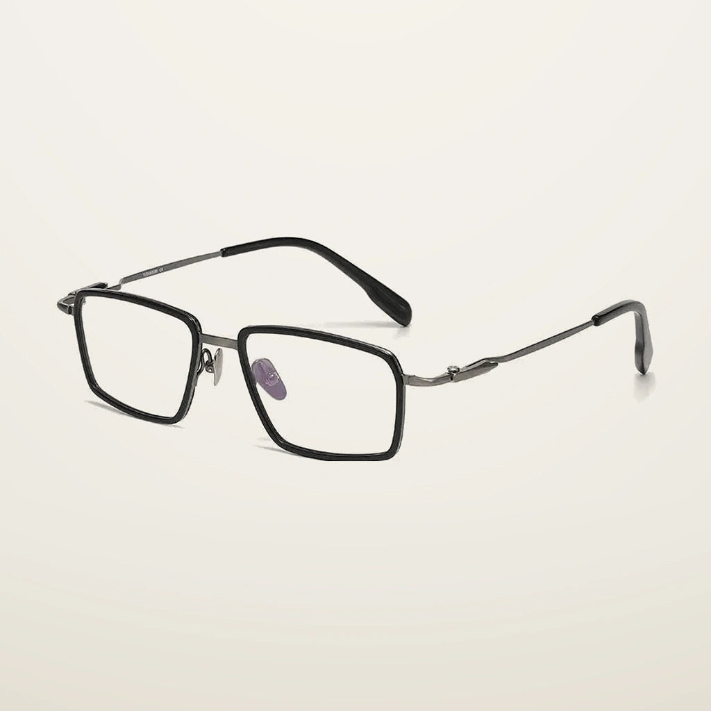 Gatenac Unisex Full Rim Square Titanium Acetate Photochromic Reading Glasses 840061 - C4 Photochromic