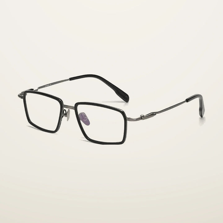 Gatenac Unisex Full Rim Square Titanium Acetate Photochromic Reading Glasses 840061 - C4 Photochromic