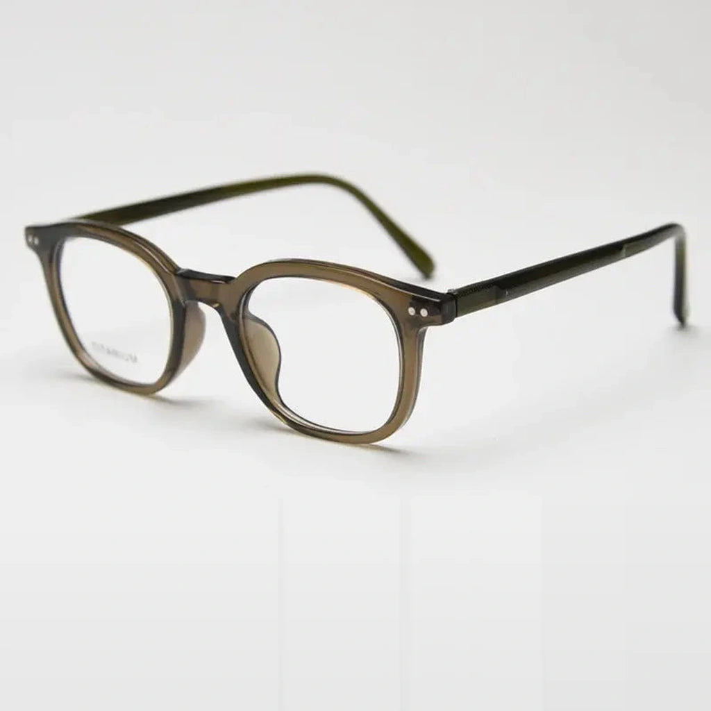 Gatenac Unisex Full Rim Square Tr 90 Titanium Photochromic Reading Glasses 98598 - C1 Photochromic