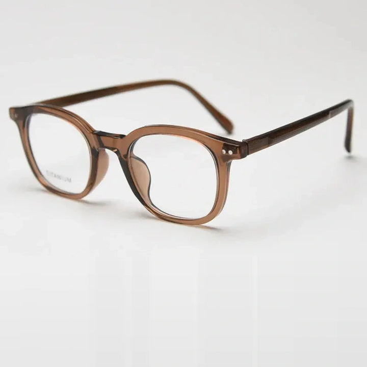 Gatenac Unisex Full Rim Square Tr 90 Titanium Photochromic Reading Glasses 98598 - C5 Photochromic
