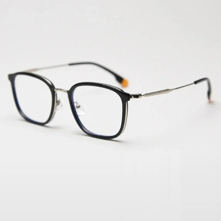 Gatenac Unisex Full Rim Square Tr 90 Titanium Photochromic Reading Glasses G00388 - C1 Photochromic