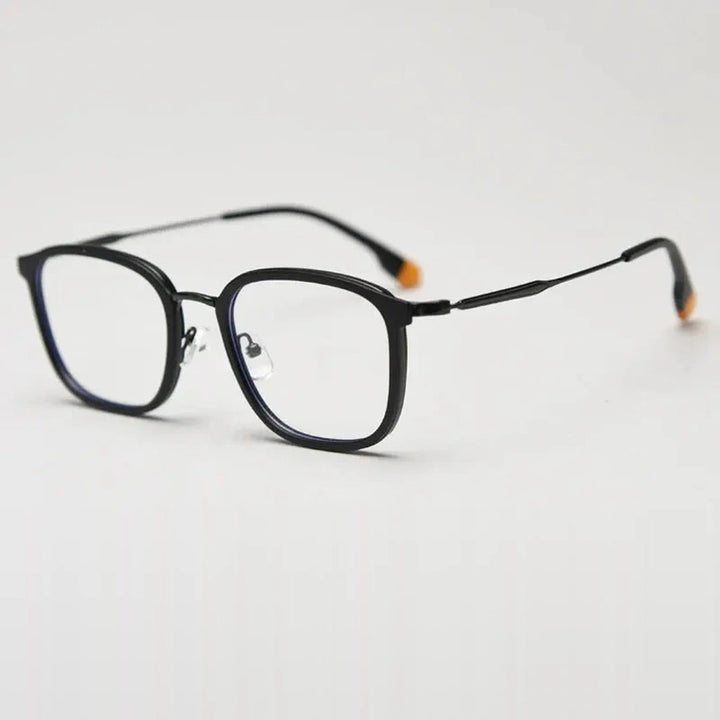 Gatenac Unisex Full Rim Square Tr 90 Titanium Photochromic Reading Glasses G00388 - C3 Photochromic
