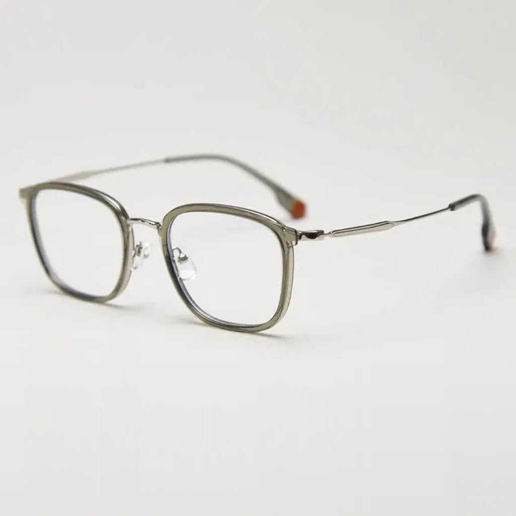 Gatenac Unisex Full Rim Square Tr 90 Titanium Photochromic Reading Glasses G00388 - C5 Photochromic